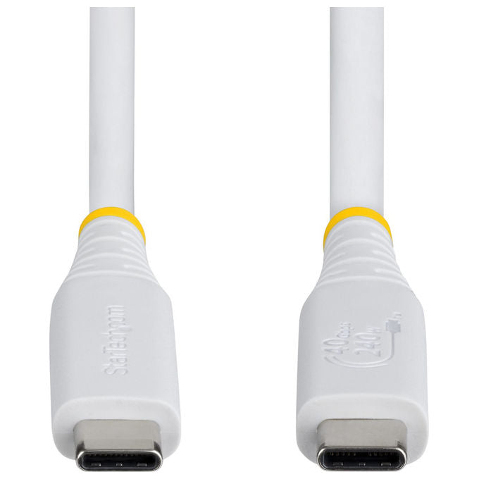 StarTech.com CC50CM40GUSB4TPW Cavo USB4 40 Gbps 240W PD 8K 60Hz Thunderbolt 4 Compatibile colore Bianco