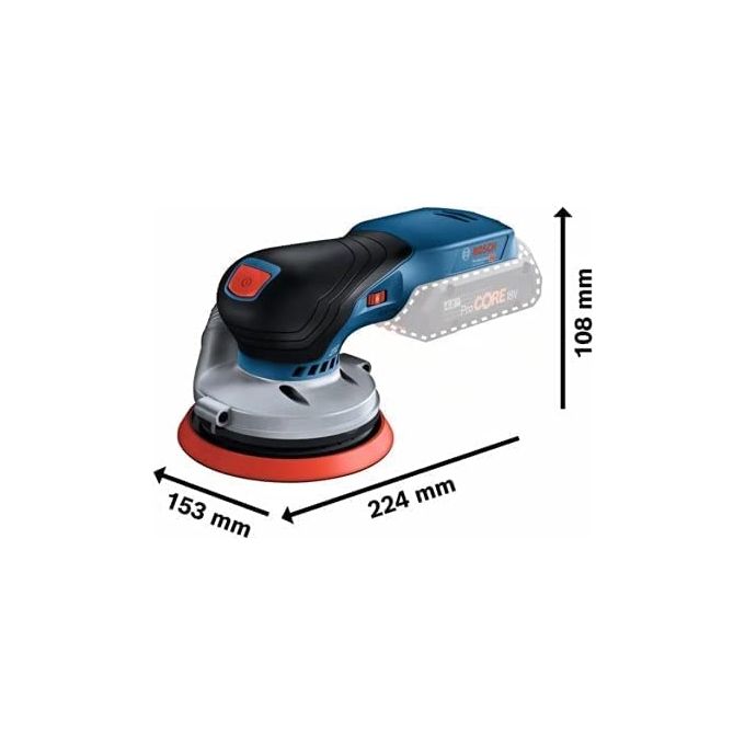 Bosch 0 601 372 201 GEX 18V-125 Professional Levigatrice orbitale casuale Motore brushless Velocita' 6000-10000 giri-min Colletto 125 mm Velcro colore Nero Blu Grigio Rosso