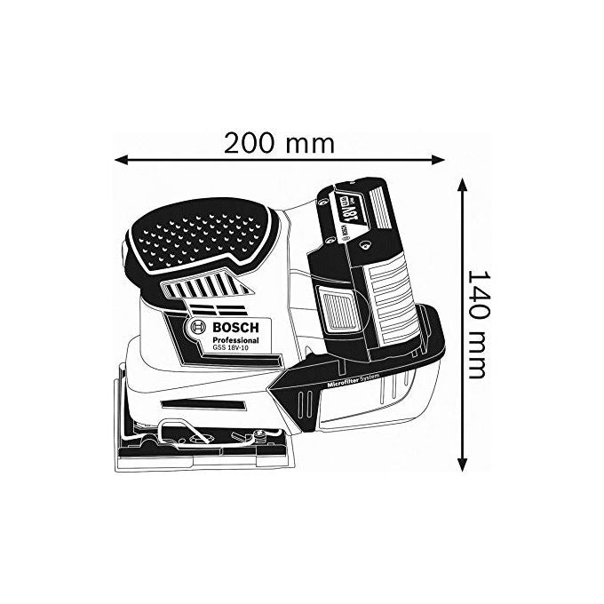 Bosch GSS 18V-10 Levigatrice Orbitale a Batteria Blu (Batteria Non Inclusa)