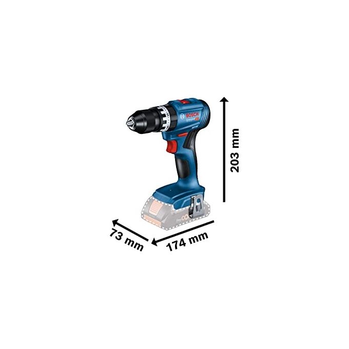 Bosch GSB18V-45 Professional Trapano Avvitatore a Percussione 18V 45 Nm 1900 giri-min mandrino 13 mm colore Azzurro