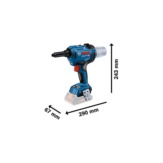 Bosch Professional 06019K5000 GRG 18V-16 C Pistola Rivettatrice a Batteria Forza 16.000 N Diametro Rivetti 3.0-6.4 mm Modalita' AUTO e MANUAL Bluetooth Integrato colore Nero