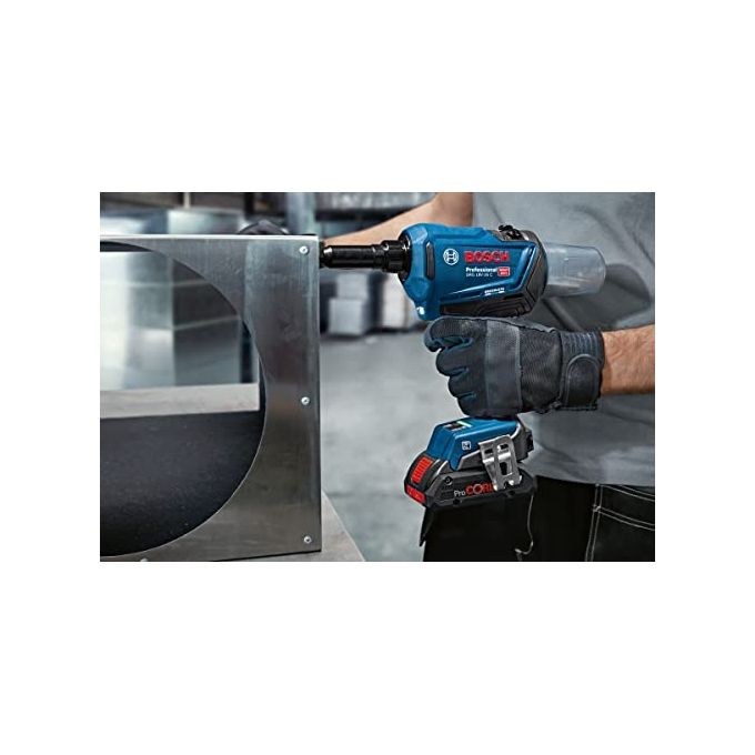 Bosch 0 601 9K5 001 GRG 18V-16 C Rivettatrice Elettrica a Batteria 18 V 4 Ah 16000 N Motore Brushless Bluetooth Integrato colore Nero Verde