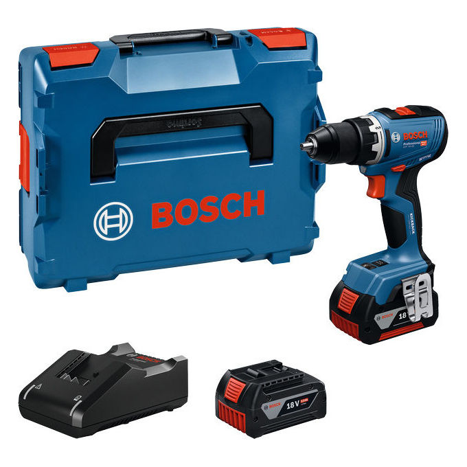 Bosch 4053423321579 GSR 18V-65 Trapano a Percussione 2 x 5,0 Ah con Caricabatterie GAL 18V-40 in L-Boxx colore Nero