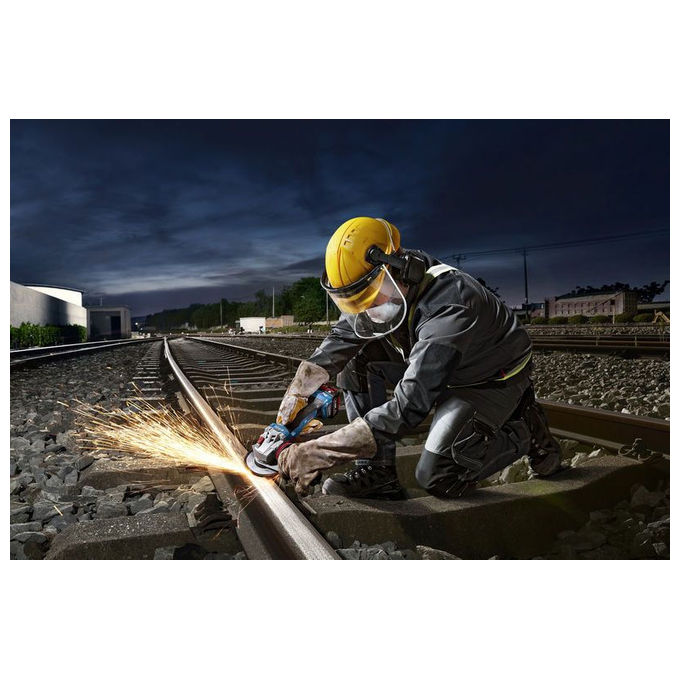 Bosch 06019N4102 GWS 18V-11 Smerigliatrice Angolare 125 mm Motore Brushless 8500 giri-min con Impugnatura Antivibrazioni e Protezione Inclusa colore Nero