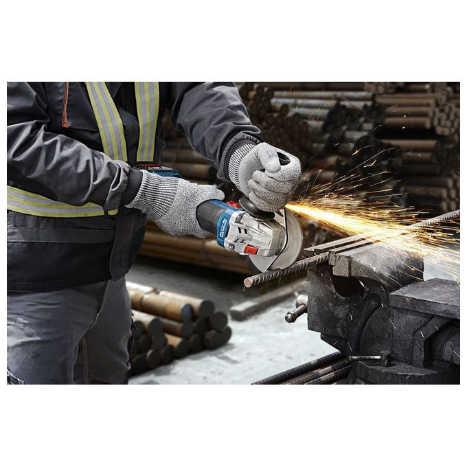 Bosch Professional smerigliatrice angolare GWS 18V-8, 125 mm, motore brushless, 800W, 18V, 2 batterie 4.0Ah, caricabatterie GAL 18V-40, valigetta L-BOXX