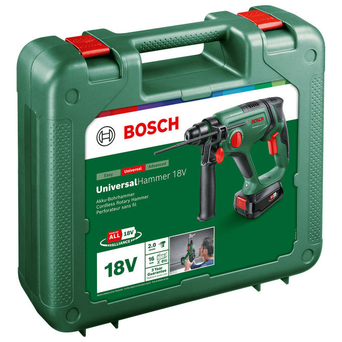 Bosch 06039D6002 UniversalHammer Martello SDS-plus 18V 2000 giri-min 2 J colore Nero Verde