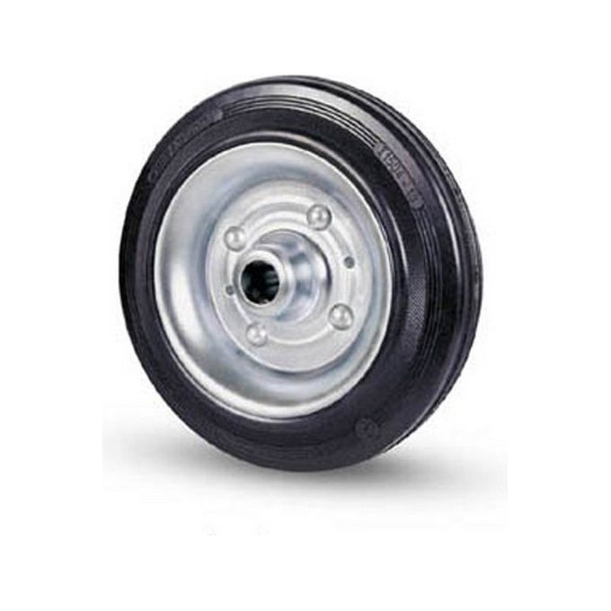 Valsecchi 19511 Ruota Industriale Sfusa Gomma Piena 80 Shore A diametro 225 mm foro 20 mm portata 250 Kg colore Nero