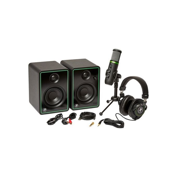 Mackie Creator Bundle Monitor CR3-X Microfono EM-USB Cuffie MC-100 Software Pro Tools First e Waveform