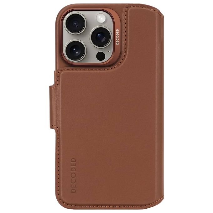 Decoded D25IPO16PDW5TAN Capa Carteira Amovibile per iPhone 16 Pro 3 Slot Carte Compatibile MagSafe Ricarica Wireless colore Marrone