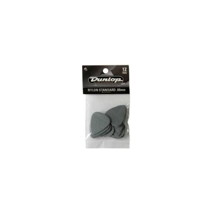 Dunlop ADU 44P88 Nylon Standard Plettri per Chitarra 0.88mm Player's Pack 12 Pezzi colore Dark Grey