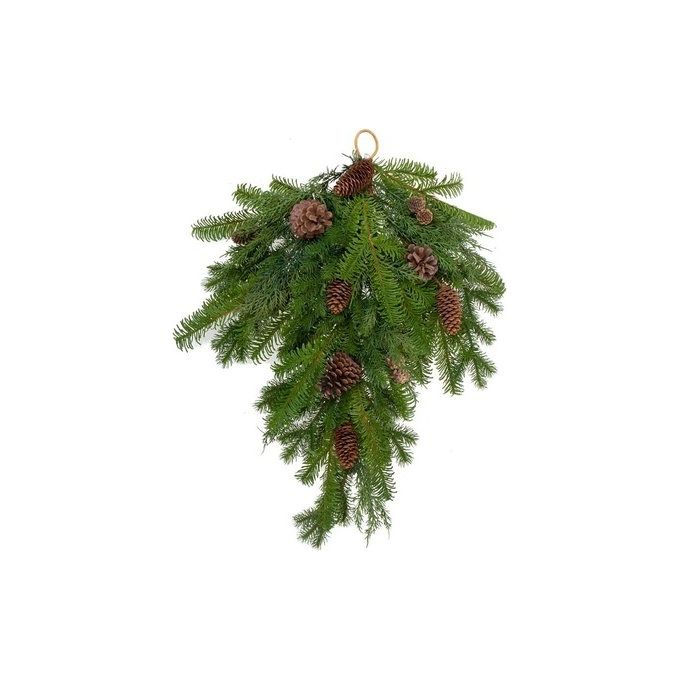 Amicasa 8009534717226 Dietroporta Fuoriporta con Pigne Decorazione Natalizia Sintetico Multicolore colore Multicolore