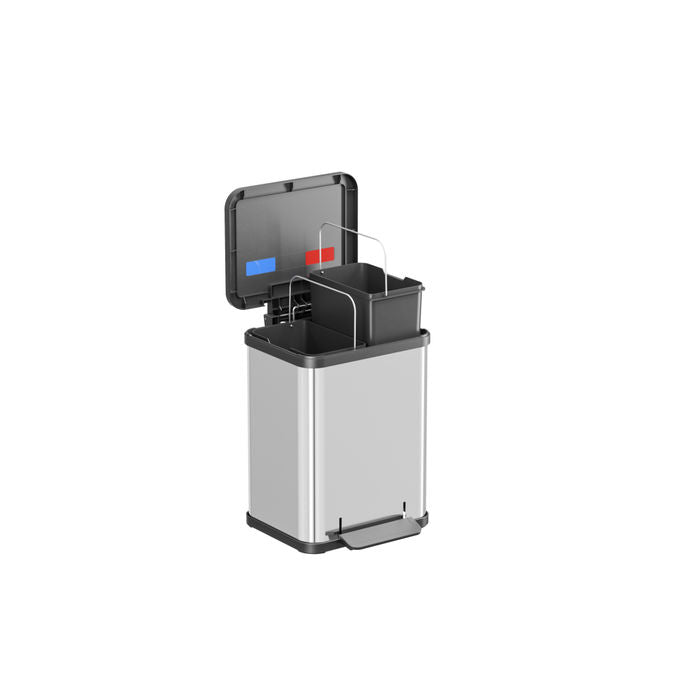 Hailo LH0622-200 Öko Duo Plus M Pedaalemmer 2x9 Ltr con Chiusura Silenziosa RVS colore RVS
