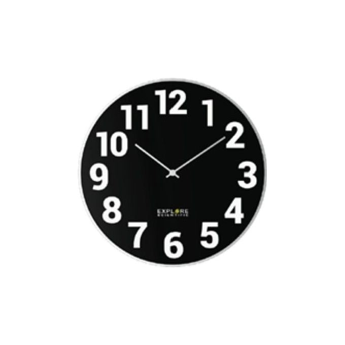 Explore Scientific RAC1003 Orologio da Parete Radiocontrollato Diametro 25 cm Movimento Silenzioso in Metallo colore Nero e Argento