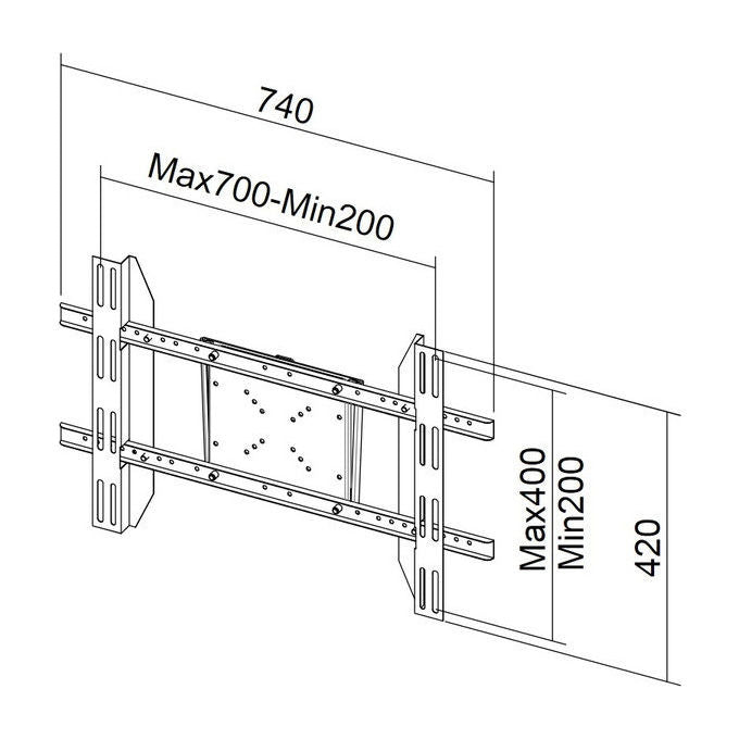 Multibrackets staffa per display singolo, serie M, supporto palo pubblico, VESA universale, acciaio, nero, 50 kg