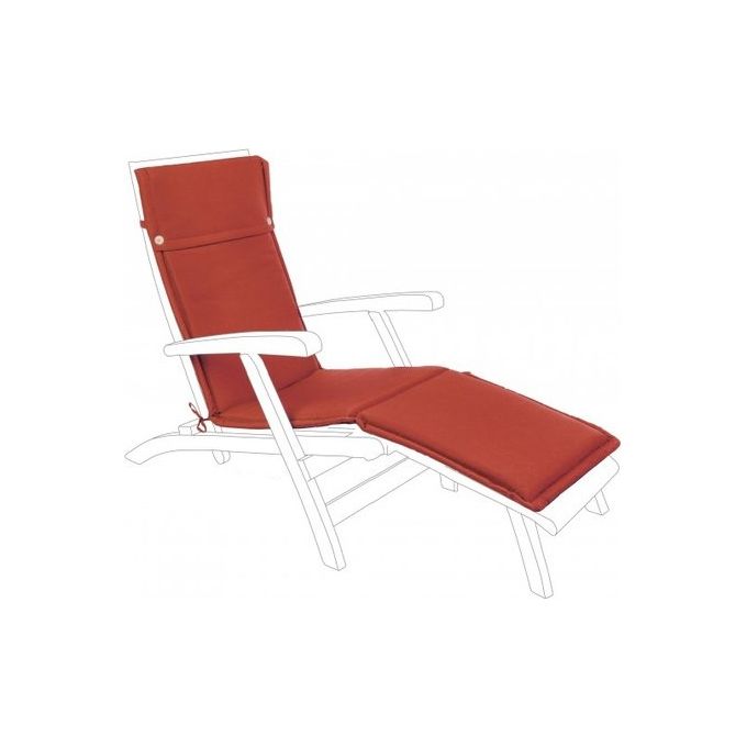 Yes Everyday 806655 Poly180 Cuscino per Chaise Longue da Esterno Idrorepellente Sfoderabile 176x50x3 cm colore Rosso Arancio