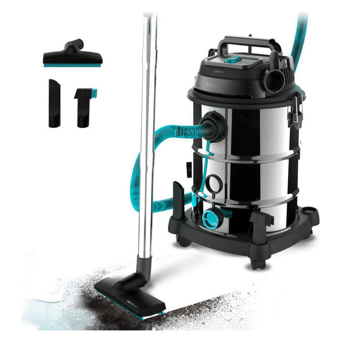 Cecotec 08115 Conga Rockstar Wet and Dry Steel Max Pro Aspiratore solidi e liquidi 30 L 1600 W 23 kPa Filtro HEPA colore Argento