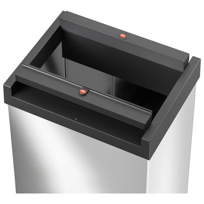 Hailo 0840-111 Big-Box Swing L Pattumiera 35 L con Coperchio Autochiudente e Piedi Antiscivolo colore Acciaio inox