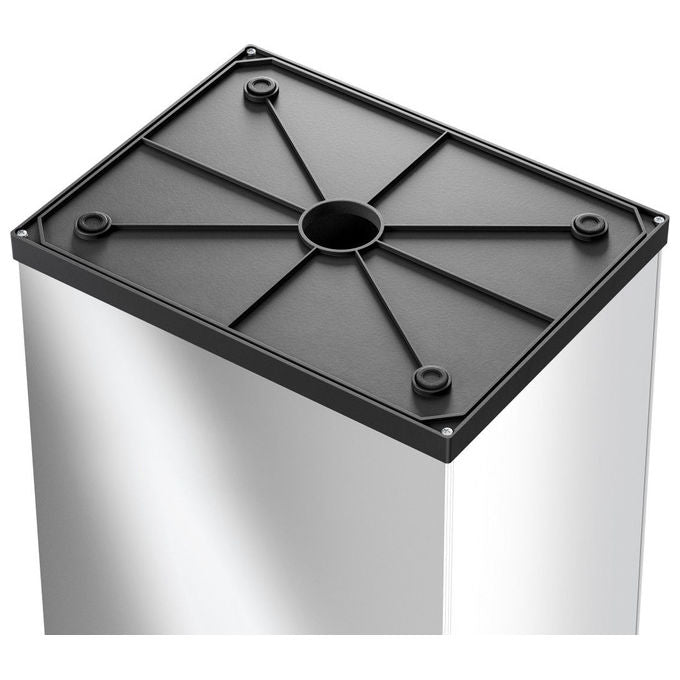 Hailo 0840-111 Big-Box Swing L Pattumiera 35 L con Coperchio Autochiudente e Piedi Antiscivolo colore Acciaio inox