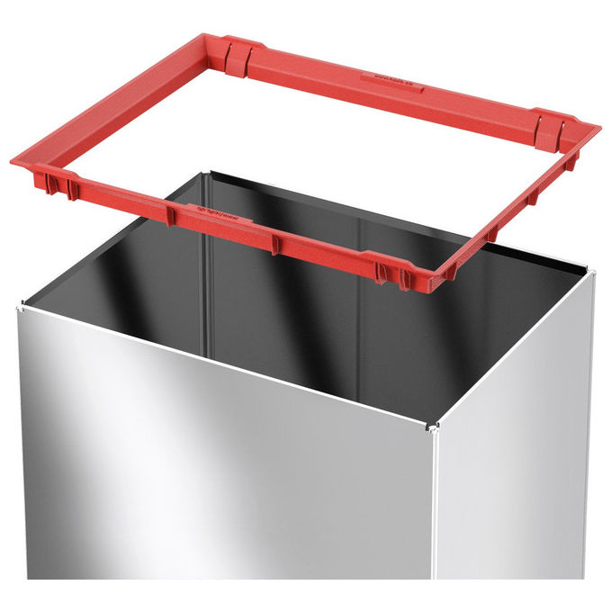 Hailo 0840-111 Big-Box Swing L Pattumiera 35 L con Coperchio Autochiudente e Piedi Antiscivolo colore Acciaio inox