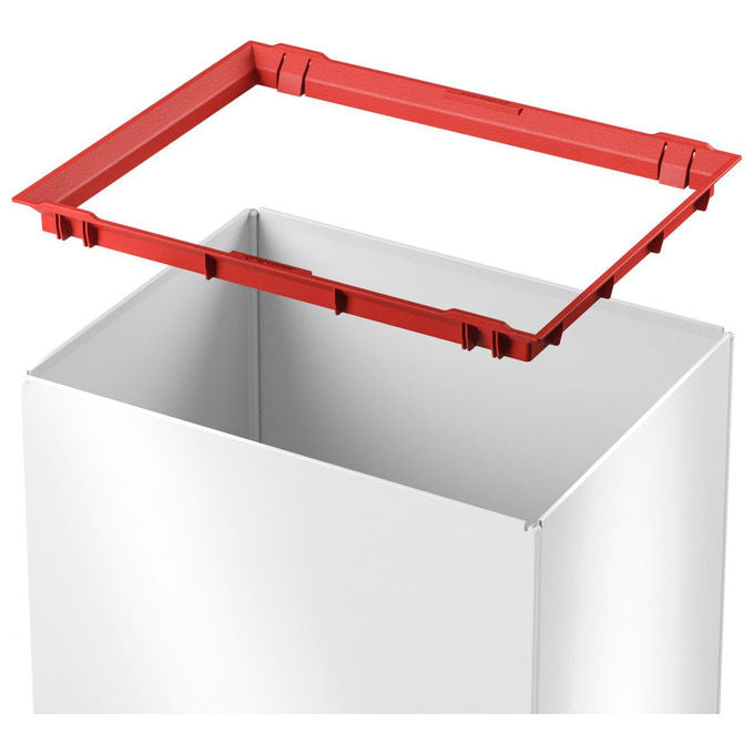 Hailo 0840-131 Big-Box Swing L Secchio Rifiuti 35 L Coperchio Oscillante Acciaio Plastica colore Bianco