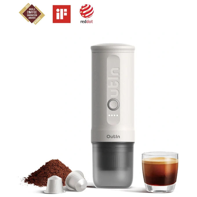 Outin OTEM-01-PW Macchina da caffe' espresso nano bianco perla