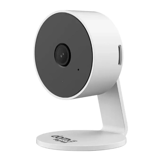 Beghelli 60026 Dom-e Smart Camera Mini Plus Videocamera di Sorveglianza Wi-Fi Full HD 3MP Audio a Due Vie Visione Notturna 10m Rilevamento Movimento Suono Sirena Integrata Compatibile Alexa Google Home colore Bianco