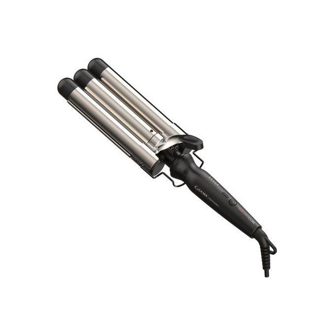 GA.MA ITALY PROFESSIONAL PC5006 SALON CURL Arricciacapelli Triferro 95 W Display LED Temperatura Regolabile 5 Livelli 140 220 C Cavo Girevole 3 m colore Nero e Argento