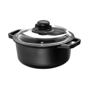 Risoli Casseruola Induction cm 20 con 2 Manici e Coperchio in Vetro con Pomolo in Bakelite con Sfiato