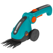 Gardena 09889-20 ComfortCut Li Set Forbici a Batteria per Erba Manico Telescopico Ruote 3,6V 8cm autonomia 80min colore Blu