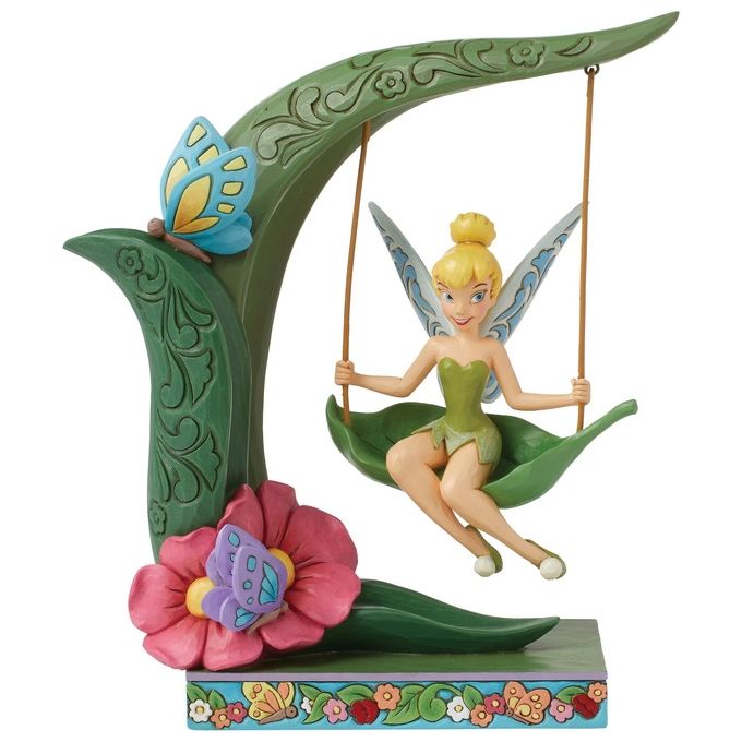 Enesco 6016336 Disney Traditions Figurina Trilli Sullaltalena Realizzata a Mano con Confezione Regalo colore Multicolore