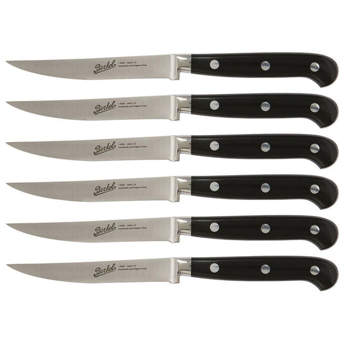 Berkel ADHOC Set 6 coltelli lama liscia in acciaio 1.4116 con impugnatura in resina colore Nero
