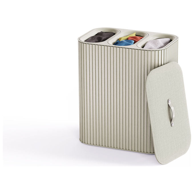 Joseph Joseph 646221-01 Tota Trio Luxe Cesta portabiancheria 3 scomparti in bambu' colore Beige