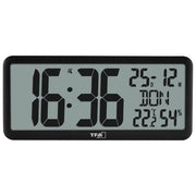 TFA Dostmann 60.4525.01 Orologio Radiocontrollato Digitale con Sveglia Temperatura Interna Umidita' Data Colore Nero