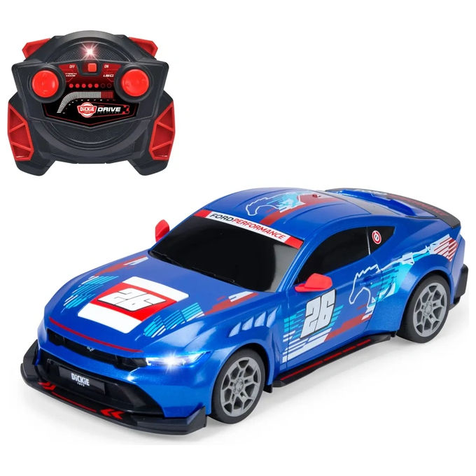 Dickie 201105014 RC Ford Mustang Customized Auto Radiocomandata con Luci e USB Charging 2.4 GHz colore Nero