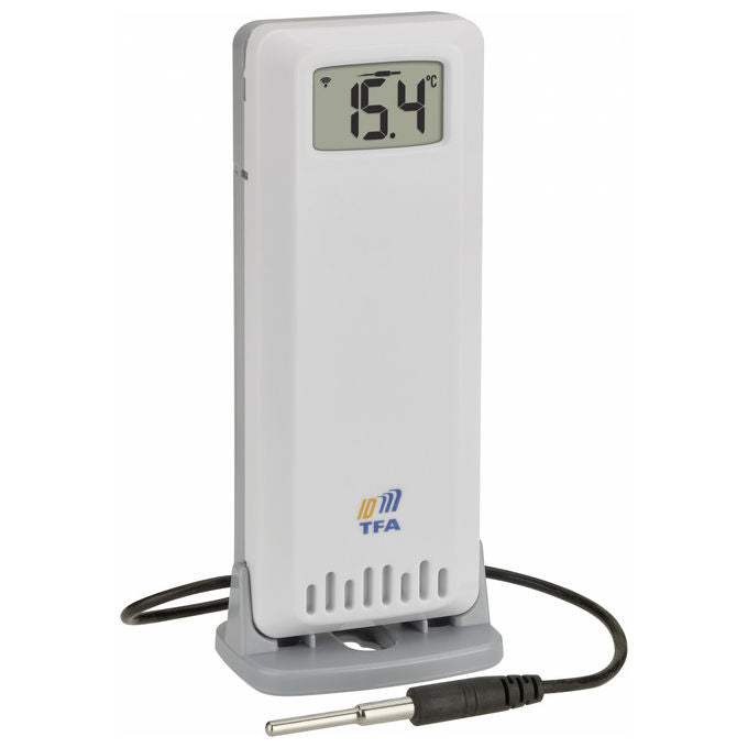 TFA 30.3905.02 Trasmettitore Termoigrometrico Professionale ID-A4 Compatibile TFA.me Temperatura e Umidita' Wireless Portata 100 m colore Bianco