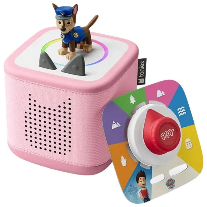 Tonies TONIEBOX2ROSAPAW Lettore Audio per Bambini con Giochi Interattivi e Luce Notturna colore Rosa