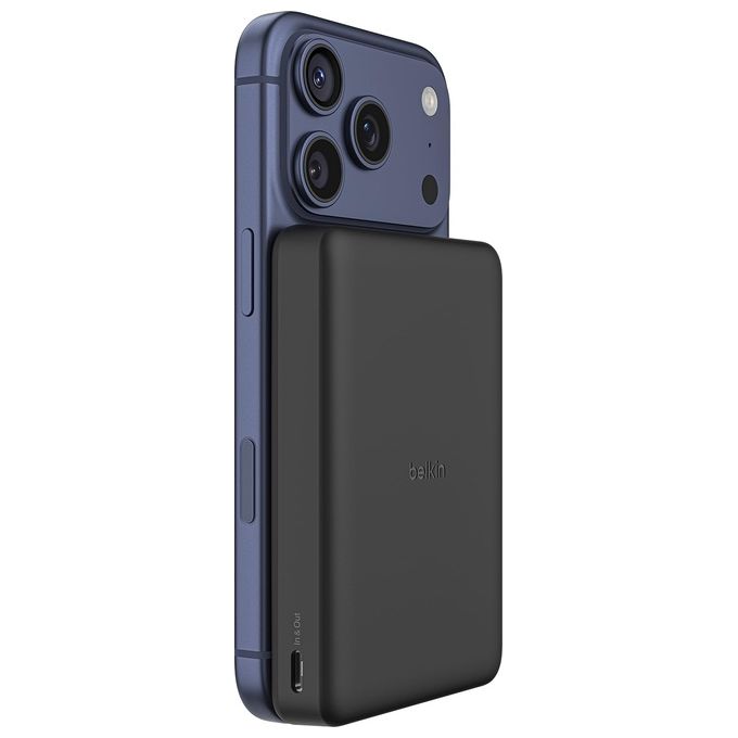 Belkin BPD018HQSA BoostCharge Powerbank Slim Magnetico con Qi2 10000 mAh 30 W Fast Charge 2 USB-C colore Sabbia