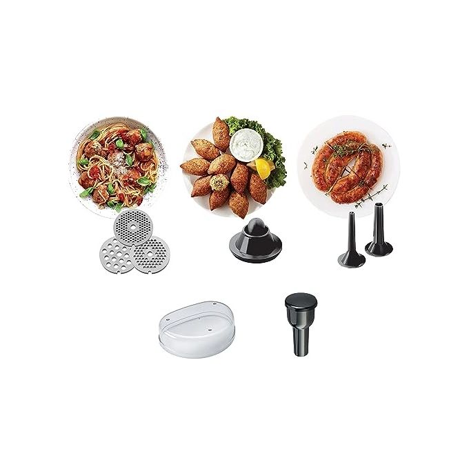 Kenwood MG510 Tritacarne 450 W potenza massima 1600 W 3 dischi per tritare insaccatori inclusi colore Acciaio inox