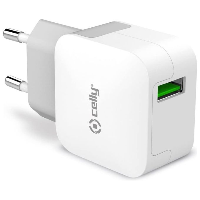 Celly TCUSBTURBO Caricabatterie Universale, Bianco