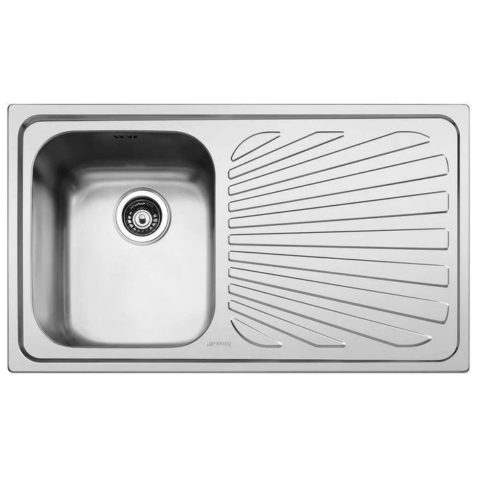 Smeg SP861D Lavello da Incasso Standard Estetica Universale 1 Vasca + Gocciolatoio Destro 86 cm Acciao Inox