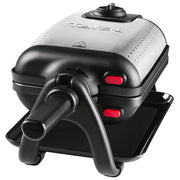 Tefal WM756D Piastra per Waffle 2 waffle rettangolari 1200W piastre rimovibili antiaderenti lavabili in lavastoviglie termostato regolabile colore Nero Acciaio Inossidabile