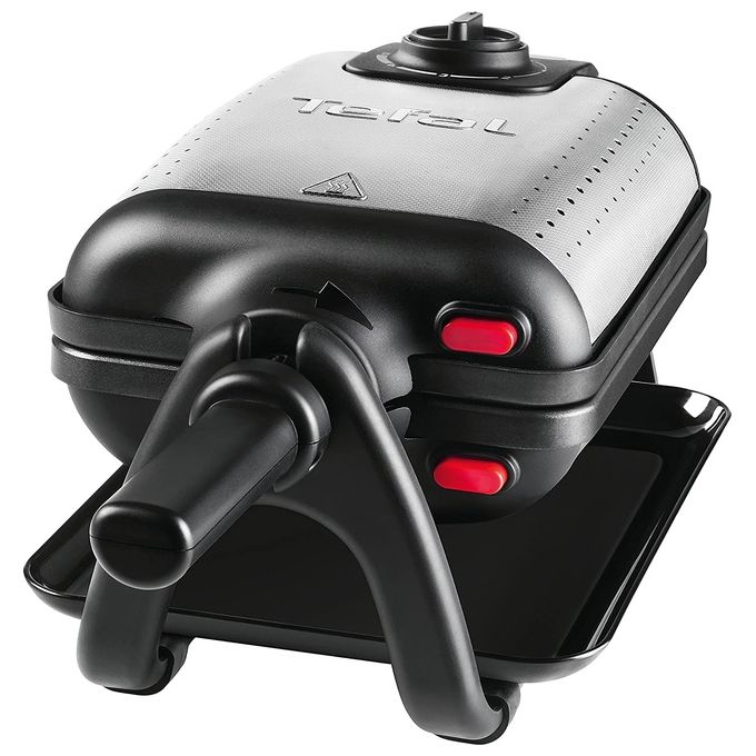 Tefal WM756D Piastra per Waffle 2 waffle rettangolari 1200W piastre rimovibili antiaderenti lavabili in lavastoviglie termostato regolabile colore Nero Acciaio Inossidabile