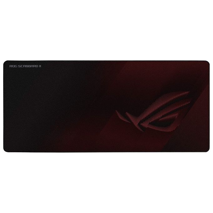 ASUS 90MP0210-BPUA00 ROG Scabbard II Tappetino per Mouse Gaming in Tessuto con Base in Gomma Antiscivolo e Barra Appoggiaferro 900x400x0.3 cm colore Nero Rosso