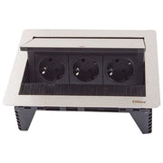 EVOline 159370024900 Fliptop Push Prolunga da Incasso 3 Prese Schuko 3 m Cavo 16 A 220-240 V colore Nero Grigio