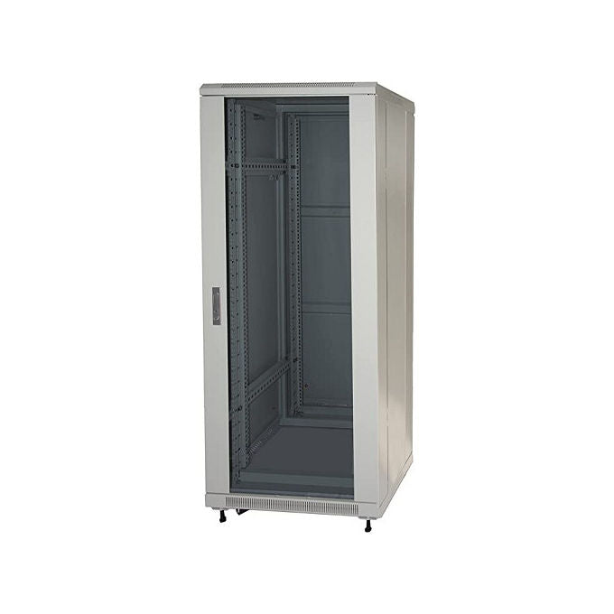 Link LK1927U66GFP Armadio Rack 19'' 27U 600x600 mm 800 Kg Porta Vetro Sicurezza Disassemblato colore Grigio