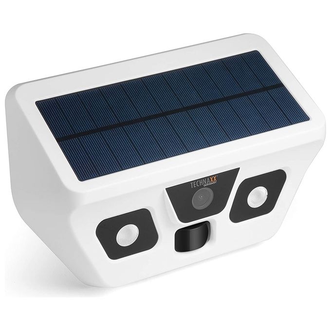 Technaxx TX4903 Videocamera di Sorveglianza Solare per Esterno Full HD 1080p PIR 120° LED 150W Batteria 8000mAh IP56