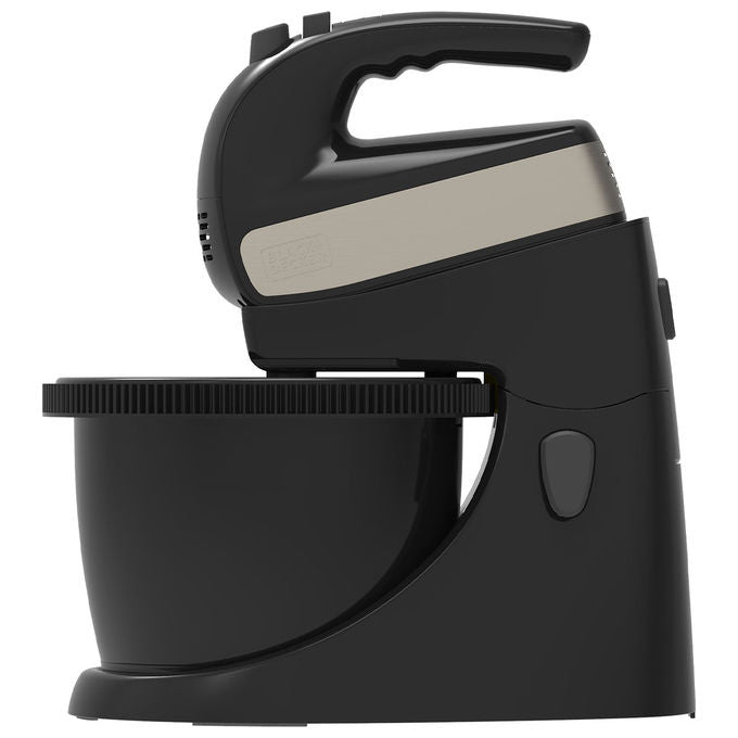 Black+decker BXMXA500E Sbattitore con Ciotola 500W 5 Velocita' Turbo Ciotola 2.5L Ganci Impastatori e Fruste colore Nero