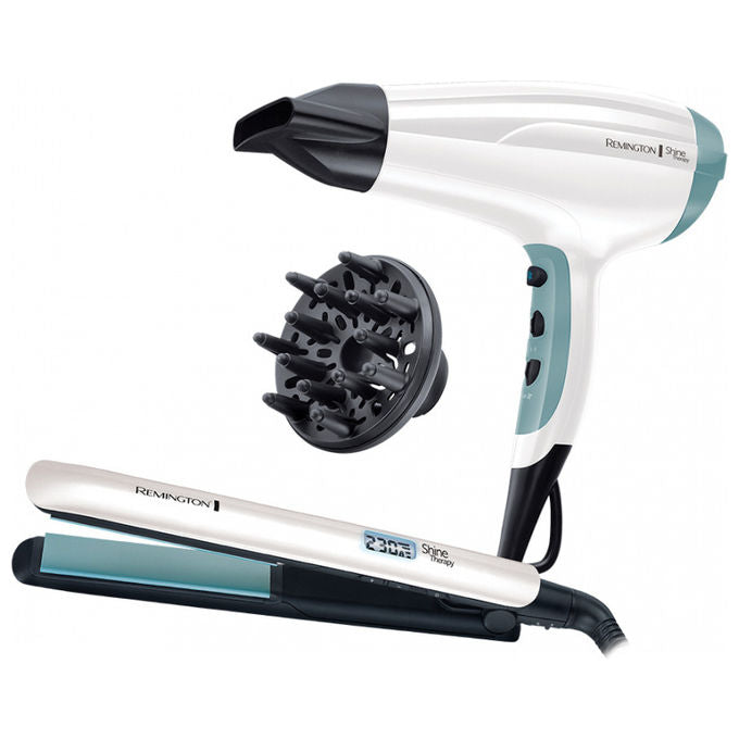 Remington S8500GP Shine Therapy Set Asciugacapelli 2300 W Ceramica Argan 2 velocita' 3 temperature Piastra 230°C colore Verde