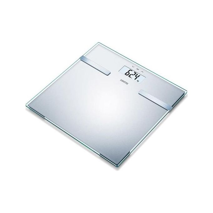 Beurer 735.91 Sanitas SBF 14 Bilancia Pesapersone Elettronica con Analisi Corporea Capacita' 180 Kg Display LCD 2.6 cm Materiale Vetro colore Argentato