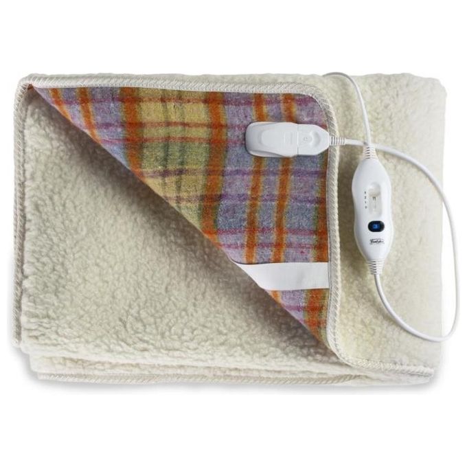 Lancalor SC2A1A46E-N Scaldaletto Elettrico Matrimoniale 100% Lana 150 W 4 posizioni 150x160 cm fantasia Scozzese